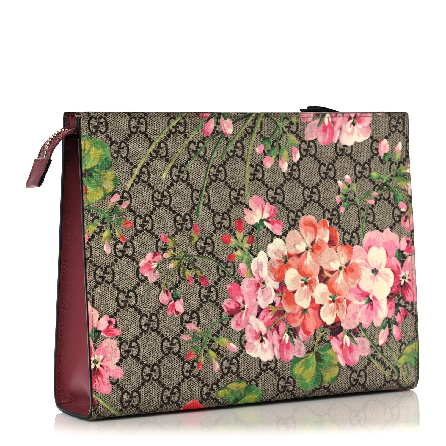 Gucci GG Supreme Monogram Blooms Large Cosmetic Case Beige Multicolor Dry Rose 3 of 10