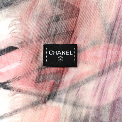 Chanel Cashmere Scarf Light Grey Light Pink 5 of 6