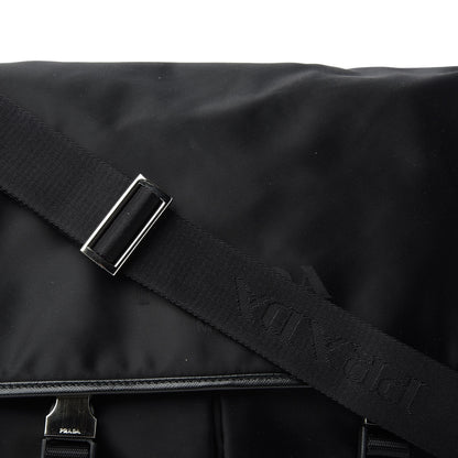 Prada Tessuto Nylon Saffiano Messenger Satchel Black 9 of 9