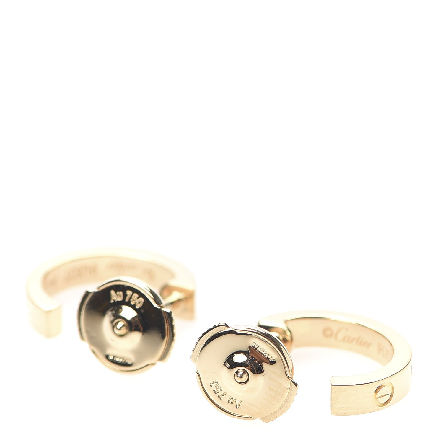 Cartier 18K Yellow Gold Small LOVE Hoop Earrings 3 of 6
