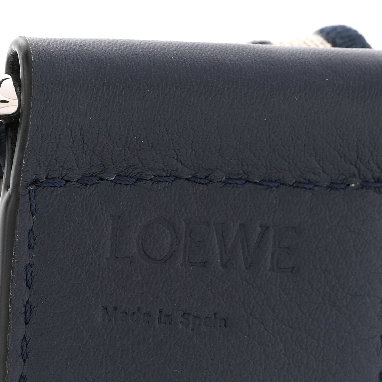 Loewe Calfskin Jacquard Anagram Strap Navy Black 3 of 4