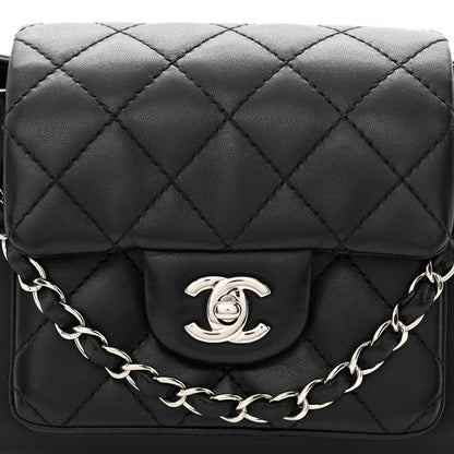 Chanel Lambskin Quilted CC Small Accordion Shopping Bag Black 9 of 12
