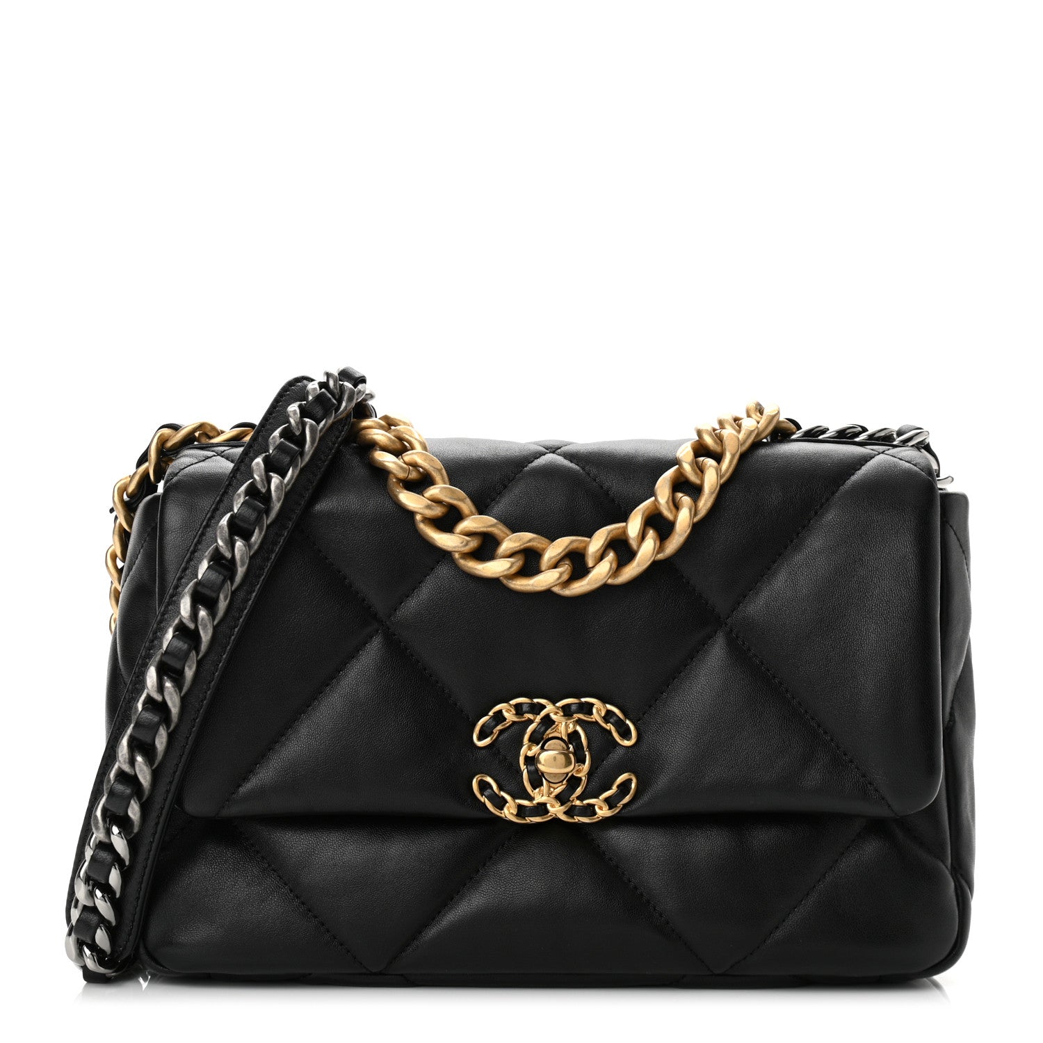 Chanel Goatskin Quilted Medium Chanel 19 Flap Black 1 of 12