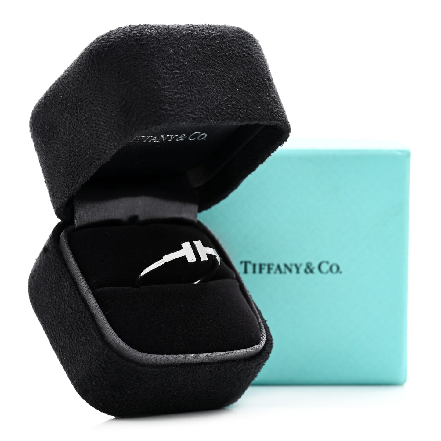 18K White Gold T Wire Ring 59 8.75