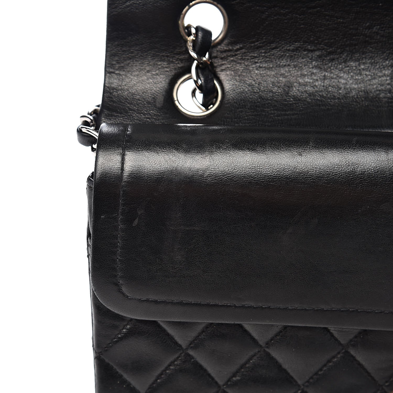 Chanel Lambskin Quilted Medium Double Flap Black 9 of 16