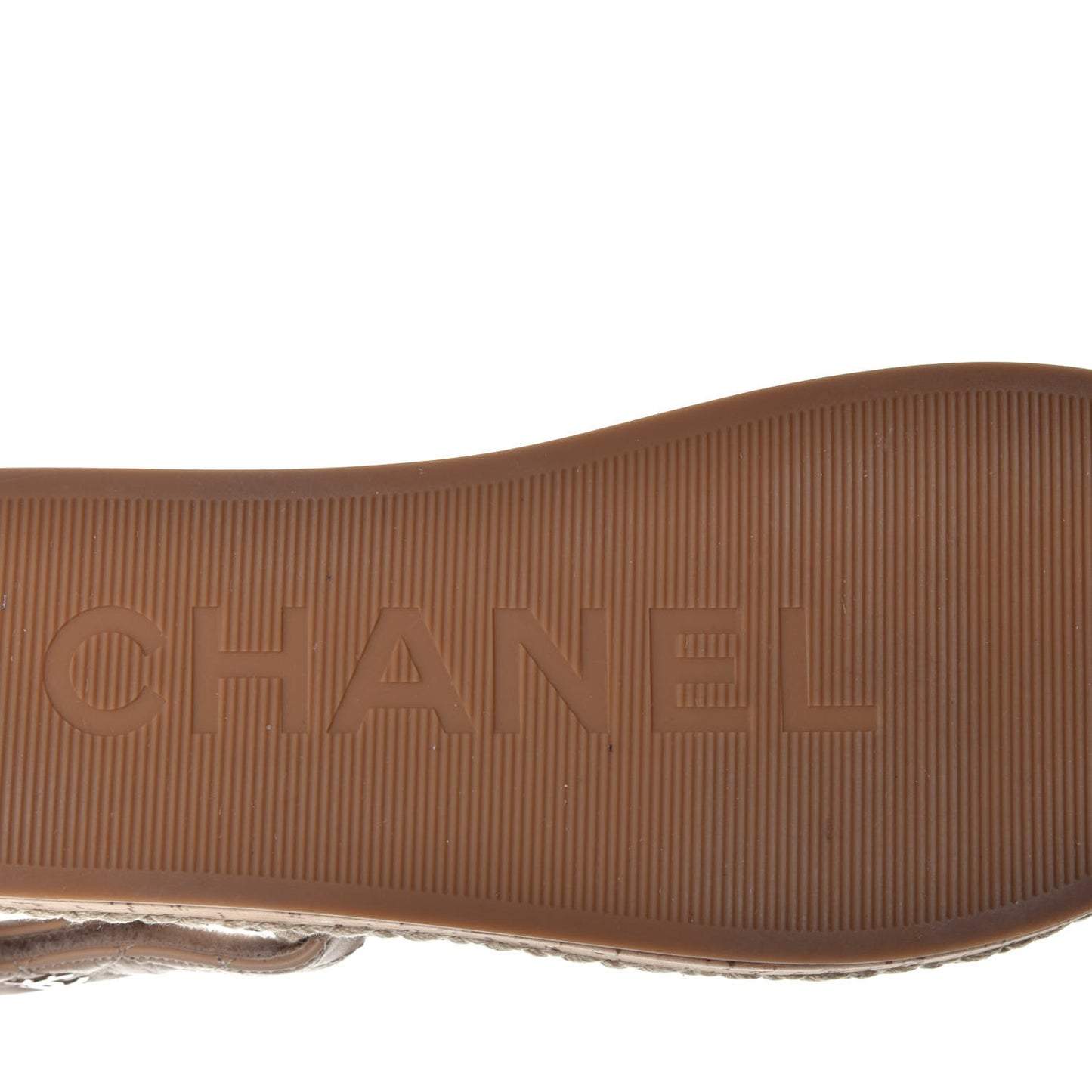 Cord Lambskin Quilted Logo Sandals 38 Beige