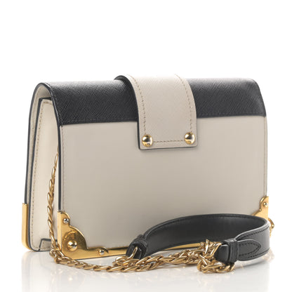 Prada City Calf Saffiano Astrology Cahier Bag Talco Black 2 of 6