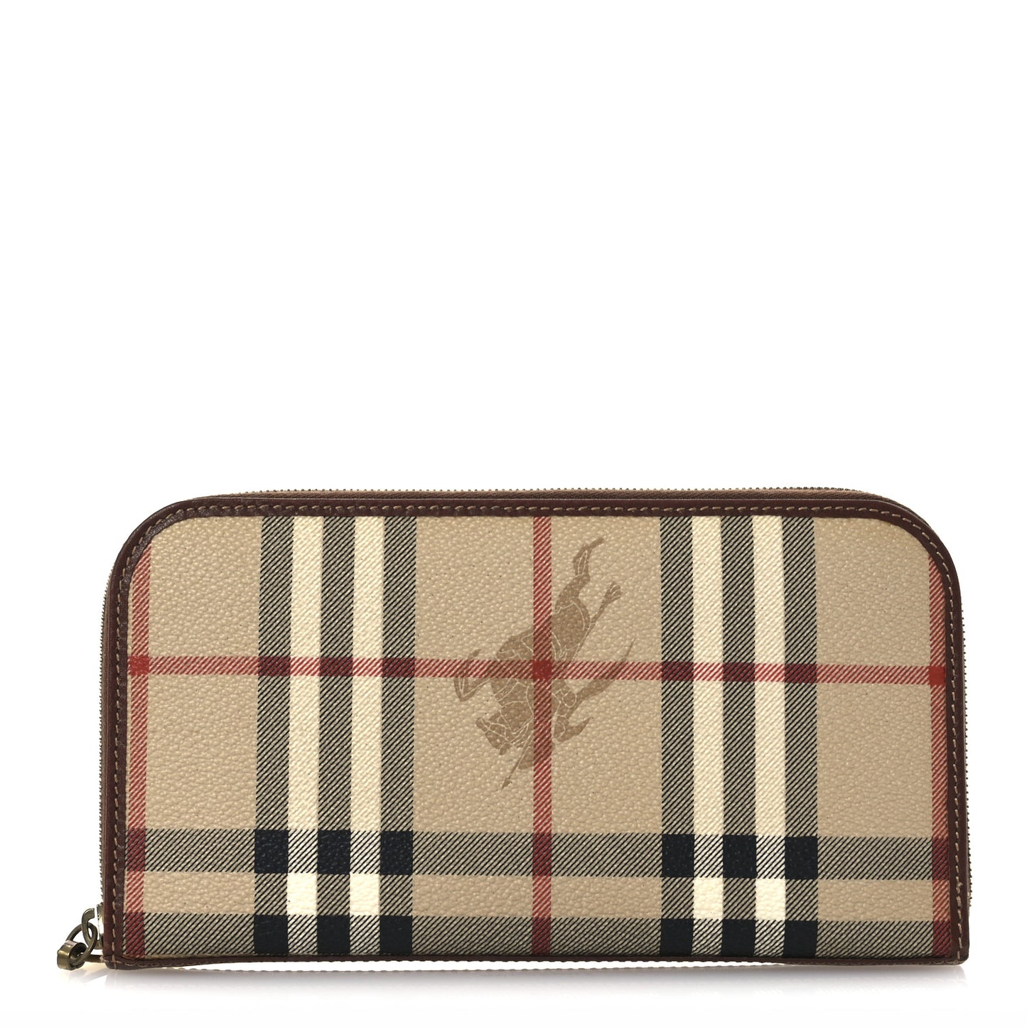 Haymarket Check Large Ziggy Zip Around Wallet Beige