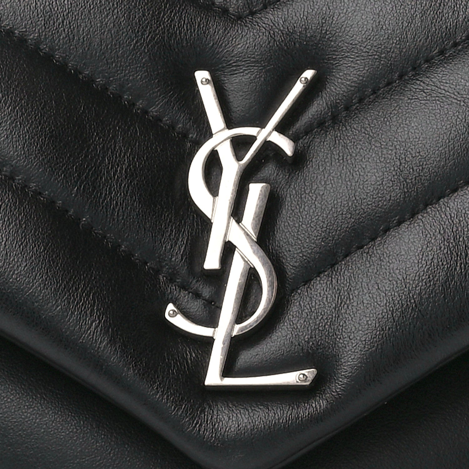 Saint Laurent Calfskin Y Quilted Monogram Small Loulou Chain Satchel Black 10 of 13