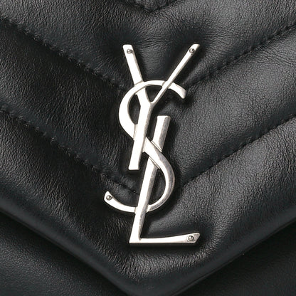 Saint Laurent Calfskin Y Quilted Monogram Small Loulou Chain Satchel Black 10 of 13
