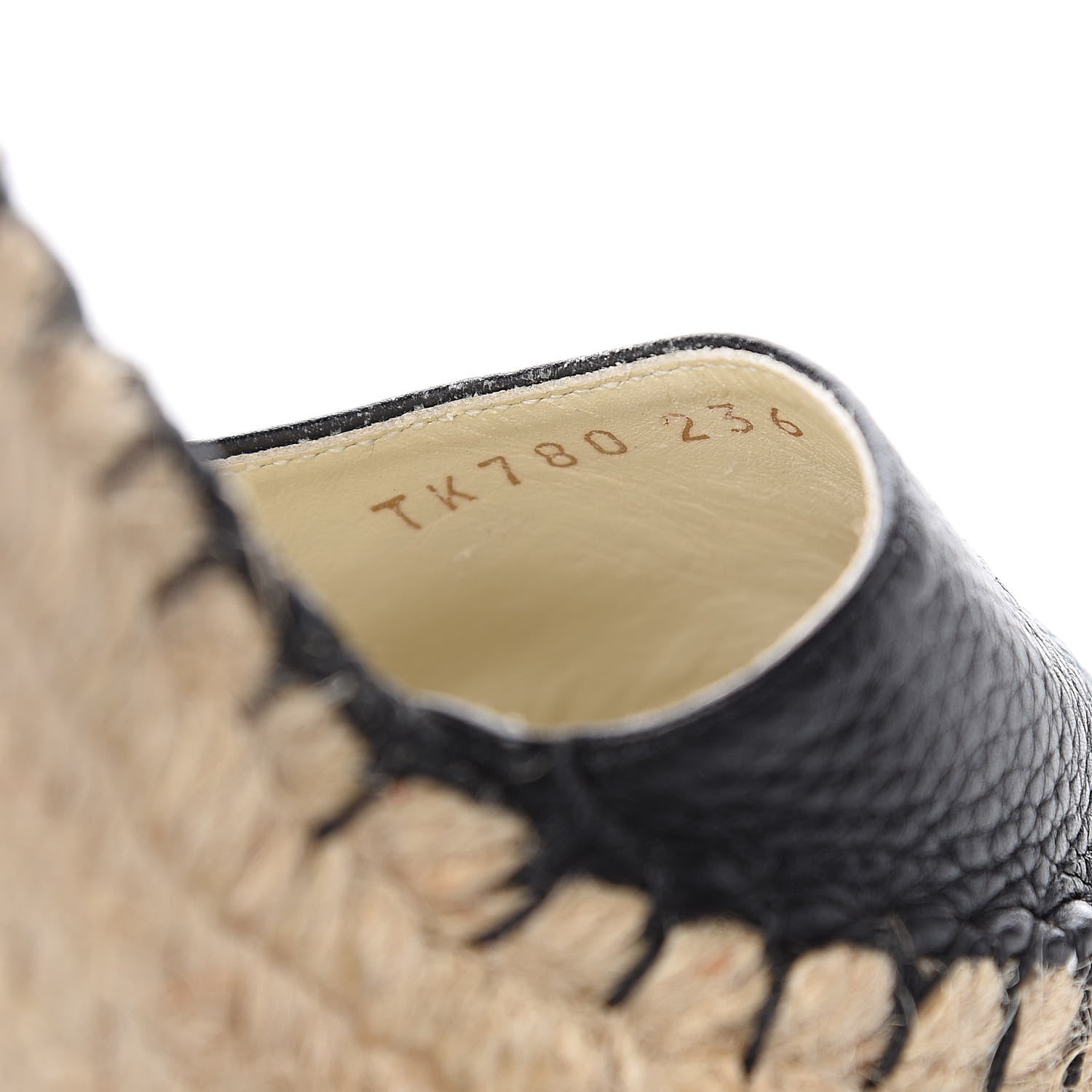 Valentino Garavani Grained Calfskin Rockstud Ankle Wrap Espadrille 15/85mm Wedges 36 Black Light Ivory 9 of 9