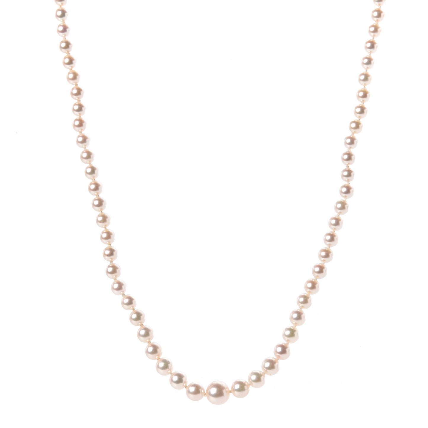 18K Yellow Gold Akoya Pearl 3.5-7.5mm Graduated Strand Necklace 17