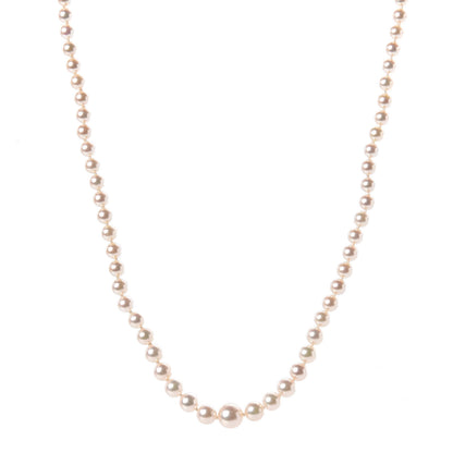 Mikimoto 18K Yellow Gold Akoya Pearl 3.5-7.5mm Graduated Strand Necklace 17 1 of 5