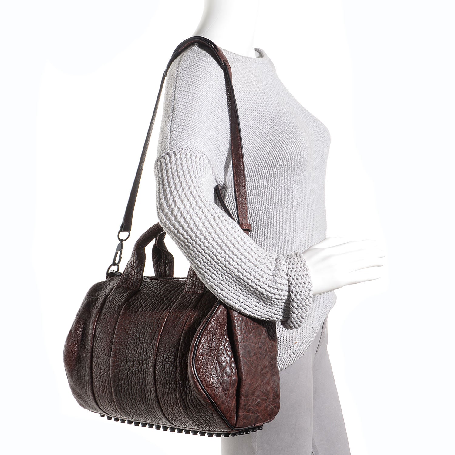 Alexander Wang Pebbled Lambskin Rocco Raisin 2 of 7