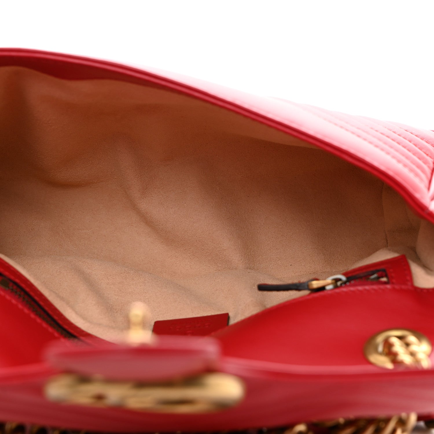 Gucci Calfskin Matelasse Small GG Marmont Shoulder Bag Hibiscus Red 5 of 10