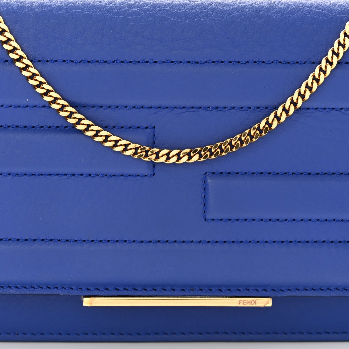 Vitello Flamingo Tube Wallet on Chain Blue Neon