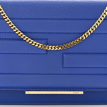 Fendi Vitello Flamingo Tube Wallet on Chain Blue Neon 9 of 11