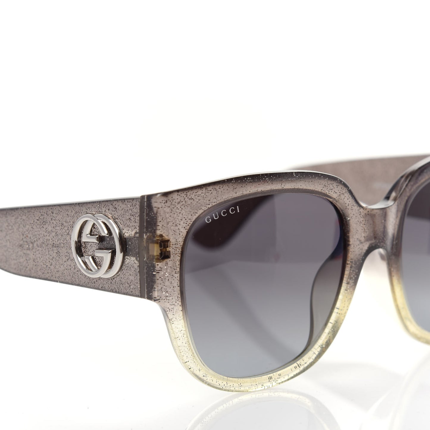 Acetate Glitter Square Optyl Sunglasses GG3836/F/S Black Silver