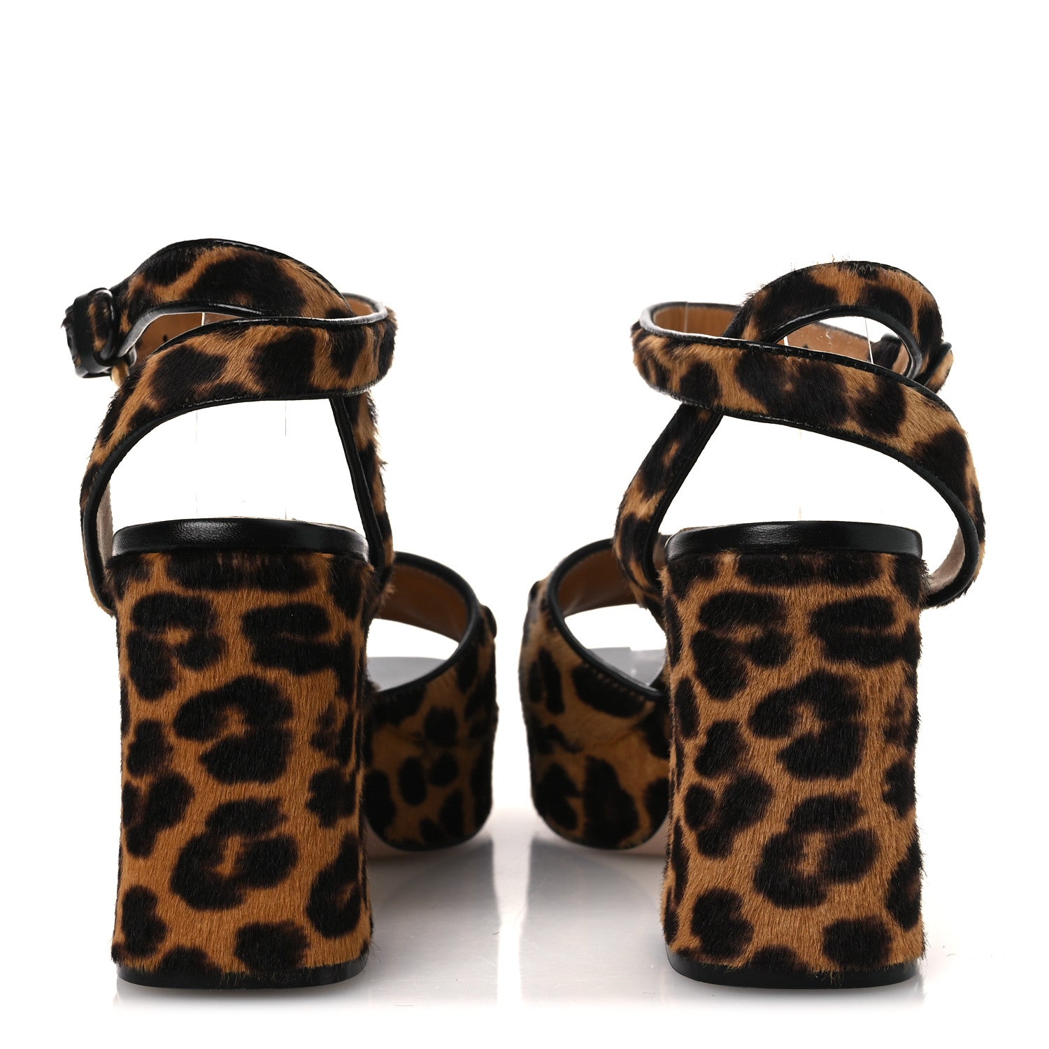 Gucci Calf Hair Leopard Print Horsebit 25/60mm Platform Sandals 38.5 Hazelnut Black 6 of 11