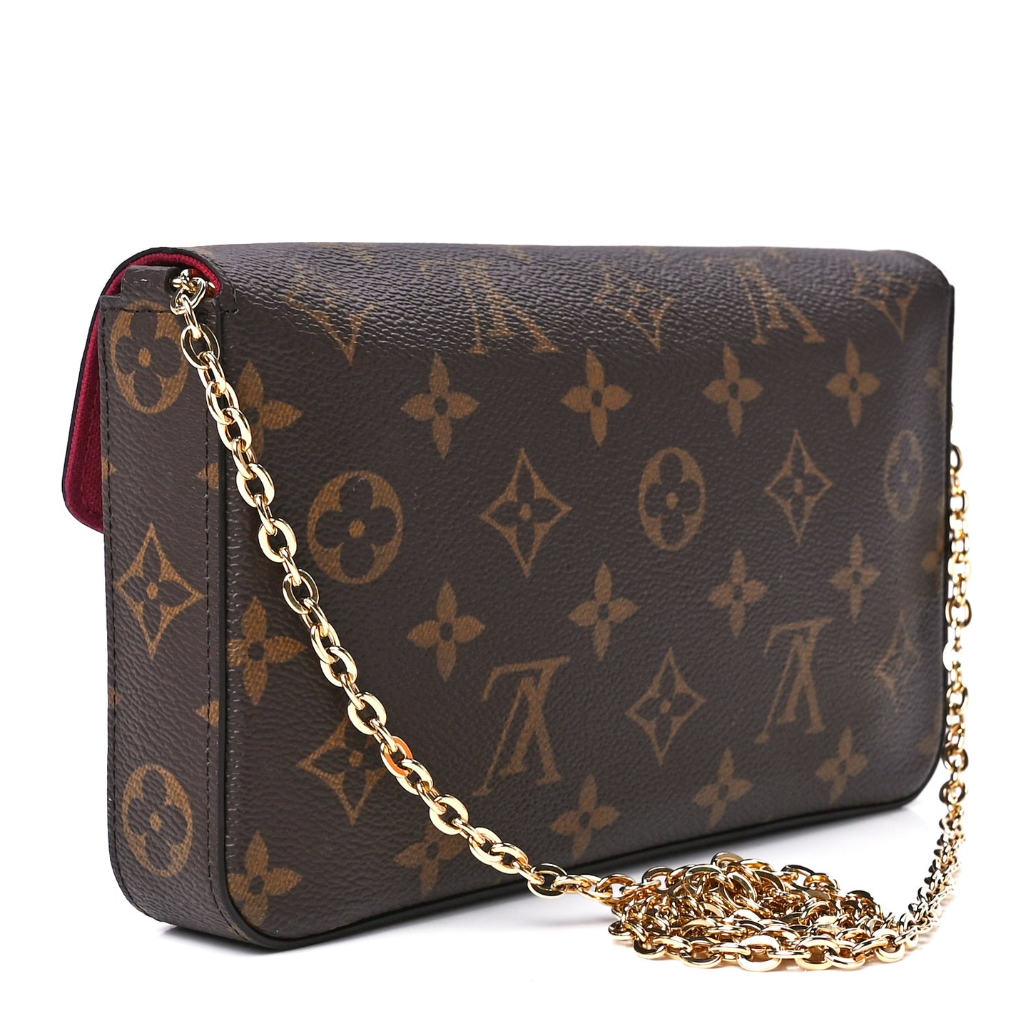 Monogram Pochette Felicie Chain Wallet Fuchsia