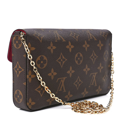 Louis Vuitton Monogram Pochette Felicie Chain Wallet Fuchsia 2 of 10