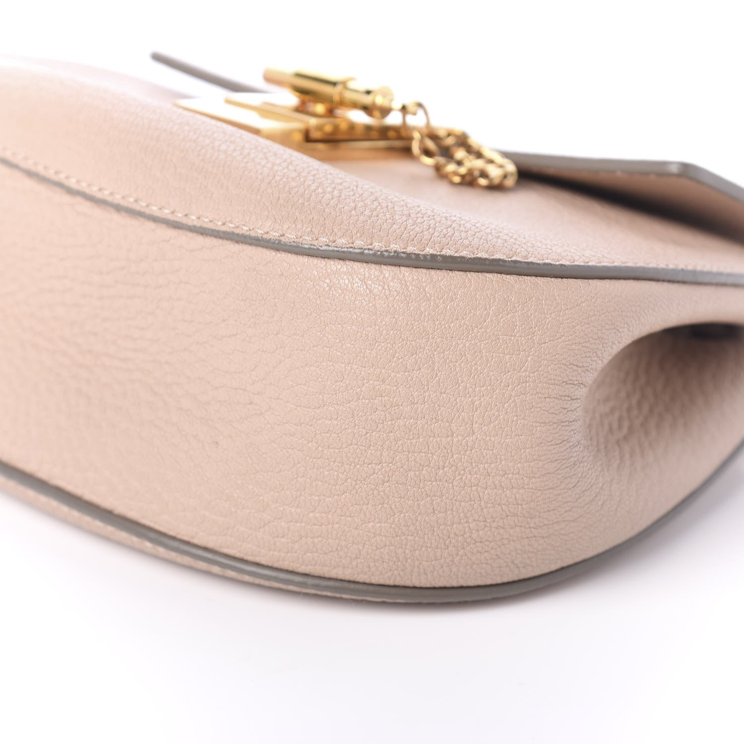 Chloe Grained Lambskin Mini Drew Shoulder Bag Cement Pink 9 of 10
