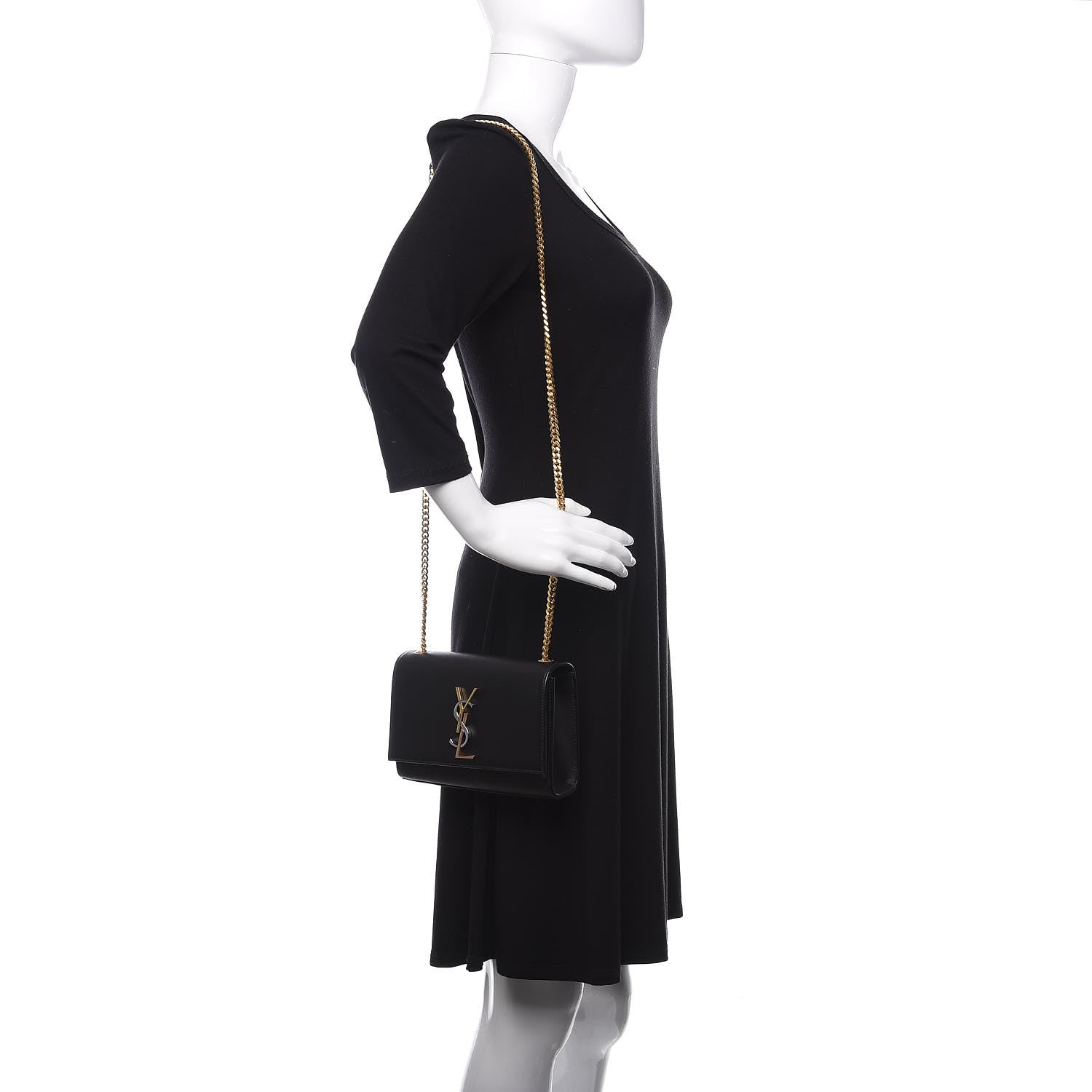 Saint Laurent Calfskin Small Monogram Kate Satchel Black 2 of 9