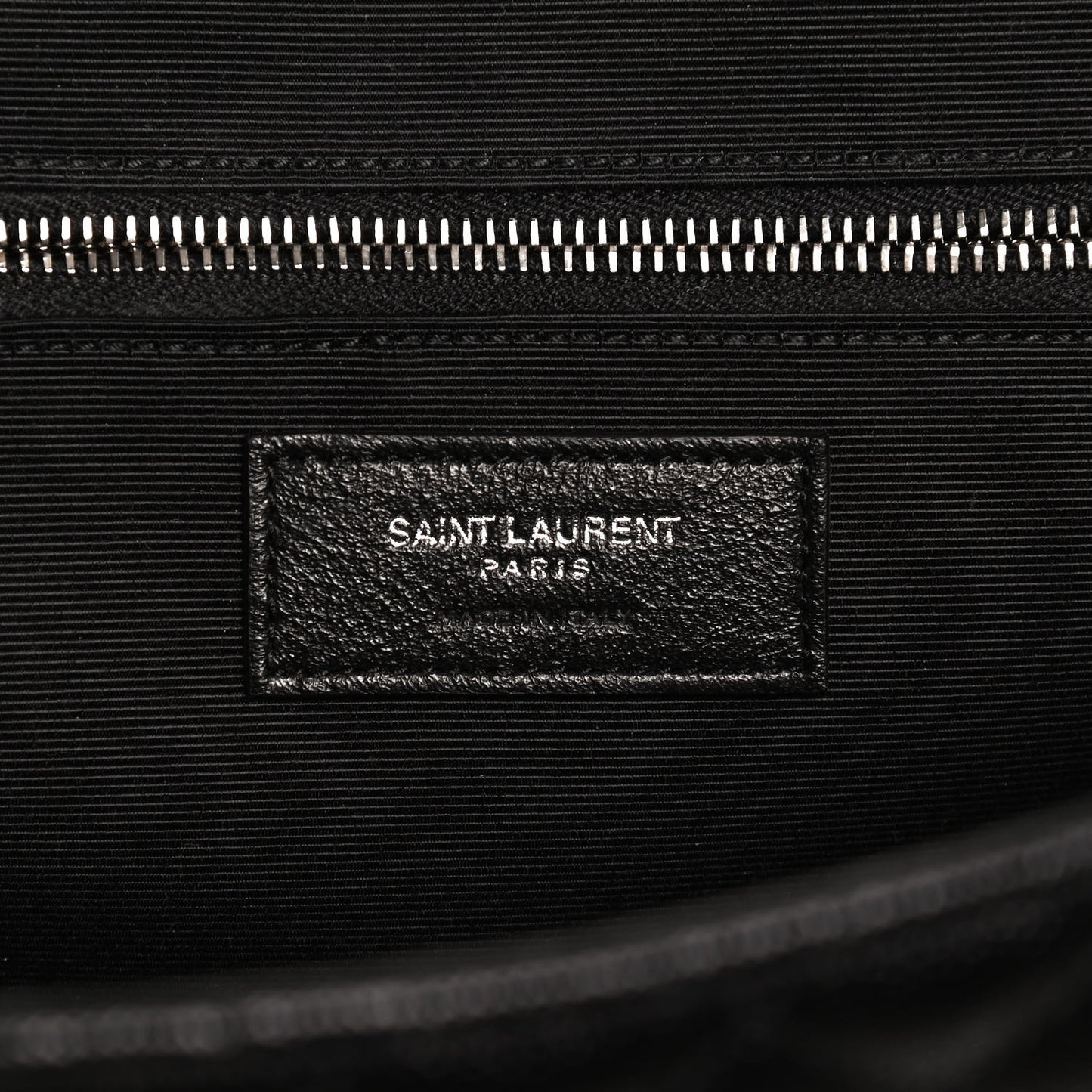 Grain De Poudre Textured Mixed Matelasse Large Triquilt Monogram Satchel Black