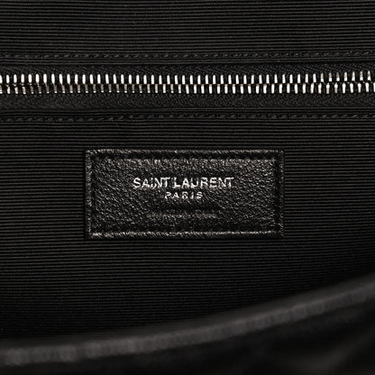 Saint Laurent Grain De Poudre Textured Mixed Matelasse Large Triquilt Monogram Satchel Black 6 of 11