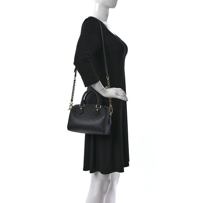 Louis Vuitton Calfskin Nanogram Embossed Speedy 20 Black 2 of 9