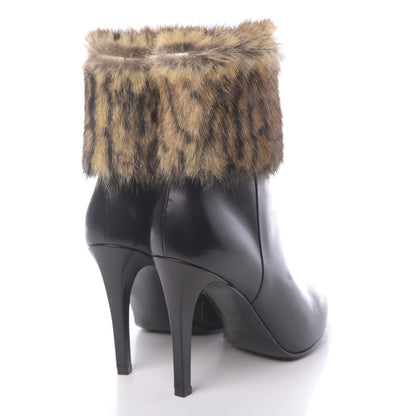 Saint Laurent Calfskin Fur Debbie Booties 37.5 Black 4 of 10