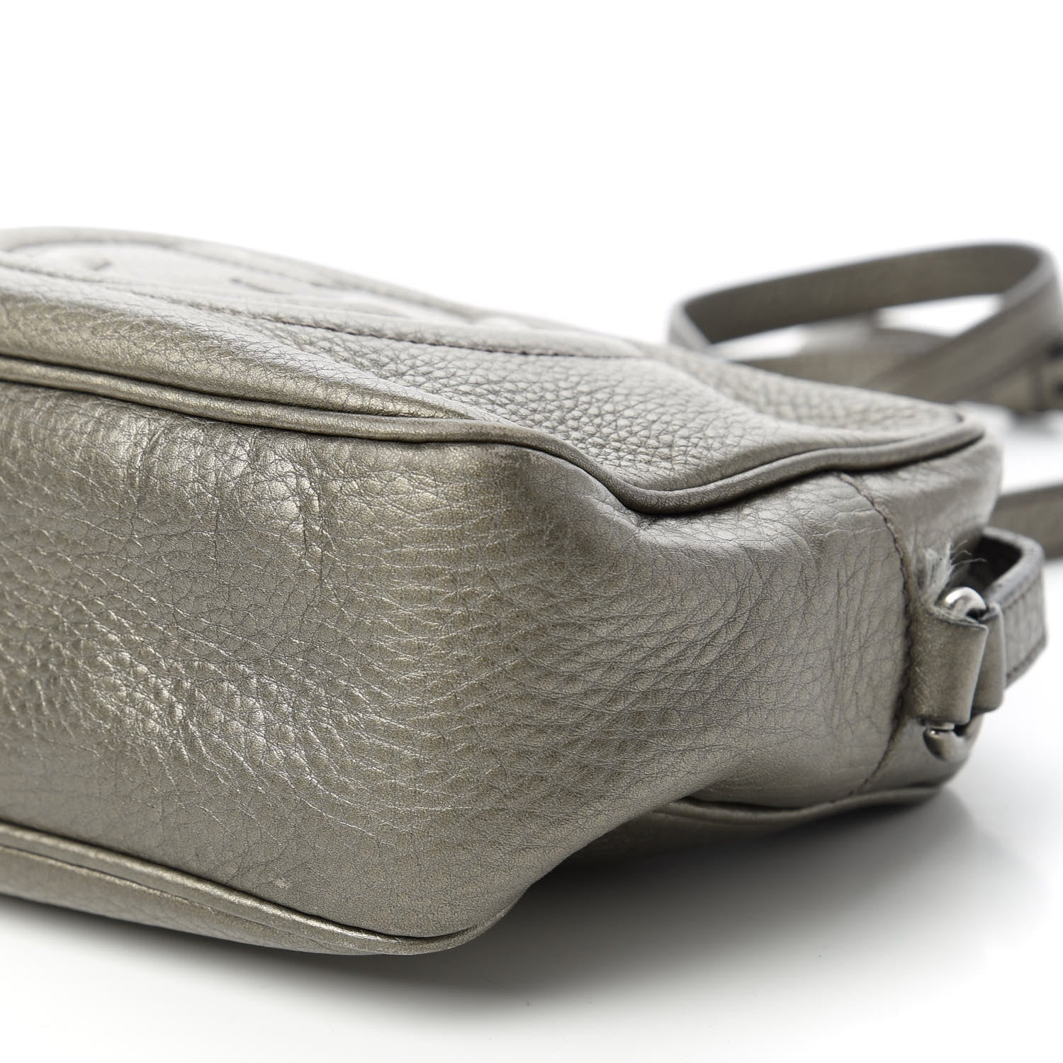 Gucci Metallic Pebbled Calfskin Small Soho Disco Bag Sasso 7 of 12