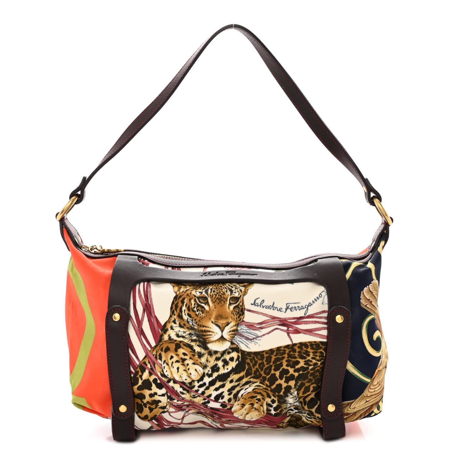 Salvatore Ferragamo Calfskin Nylon Printed Baguette Multicolor 1 of 9