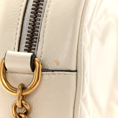Gucci Calfskin Matelasse Mini GG Marmont Round Shoulder Bag White 11 of 11