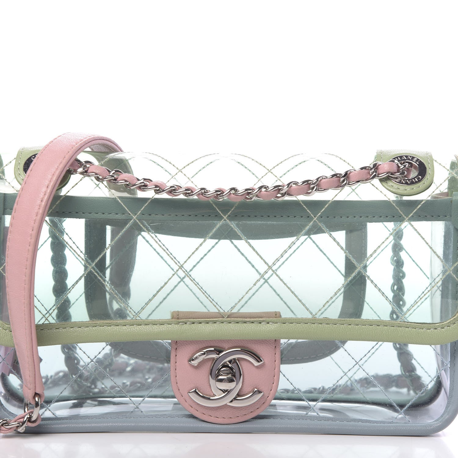 Chanel Lambskin PVC Quilted Mini Coco Splash Flap Blue Green 10 of 10