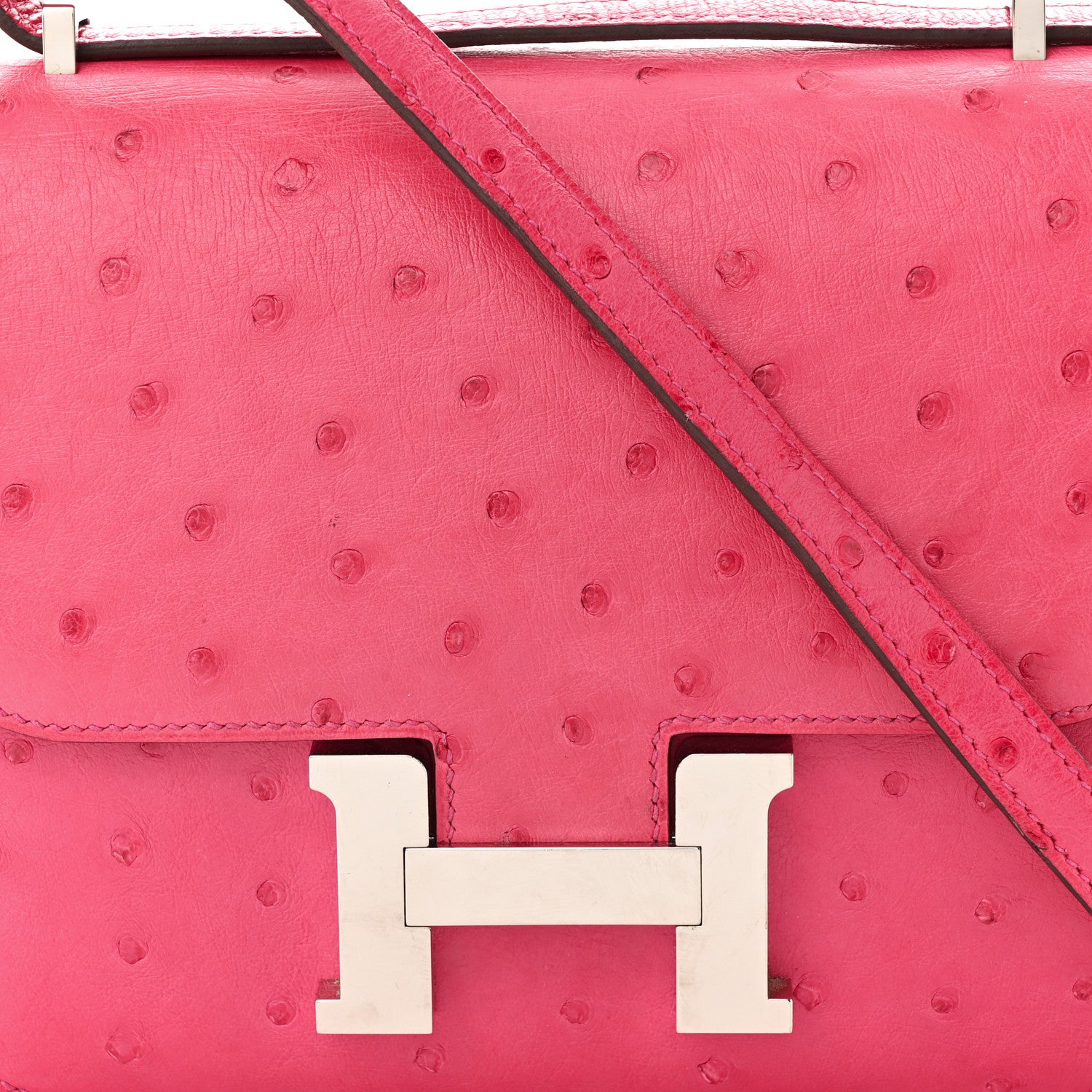 Hermes Ostrich Constance 18 Rose Pourpre 8 of 10