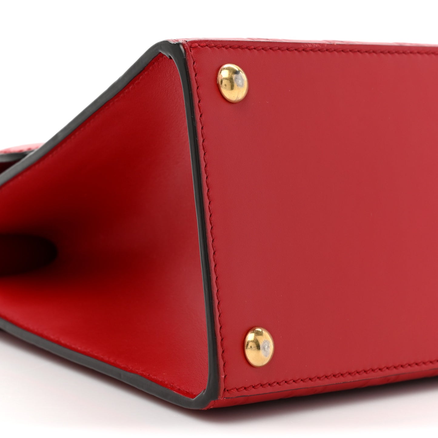 Guccissima Signature Small Padlock Top Handle Bag Hibiscus Red