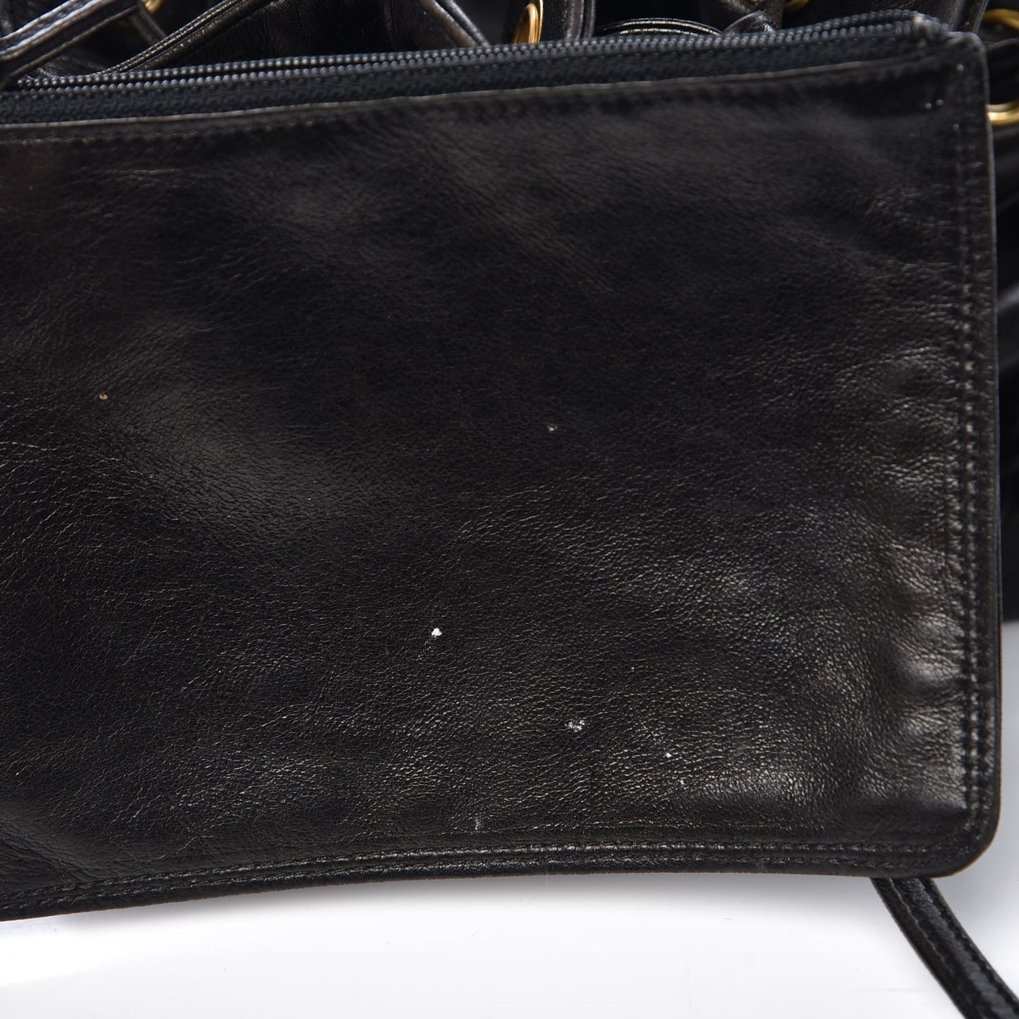 Lambskin CC Drawstring Shoulder Bag Black