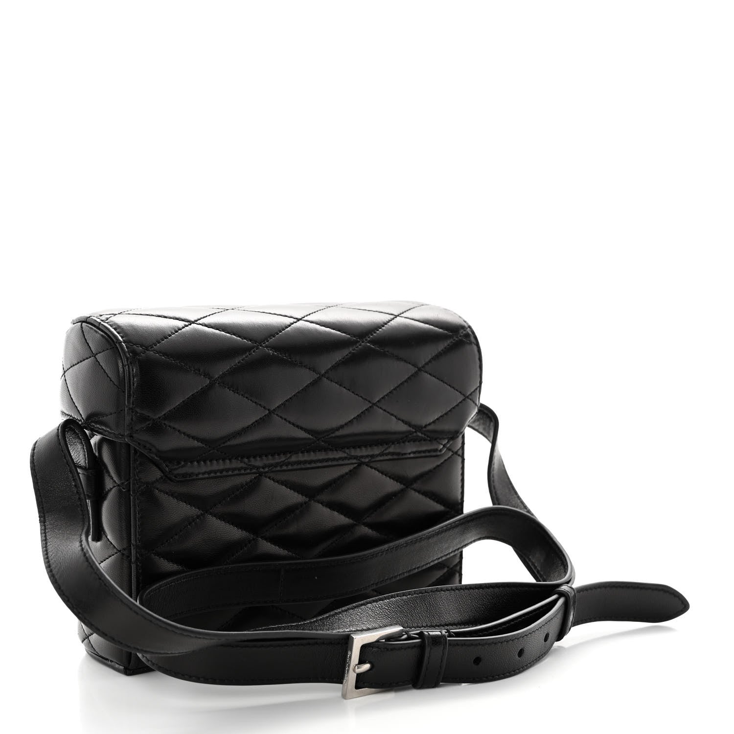 Saint Laurent Lambskin Quilted Monogram June Box Bag Black 2 of 10