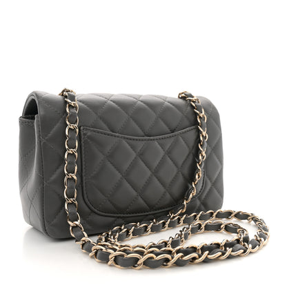 Chanel Lambskin Quilted Mini Rectangular Flap Dark Grey 3 of 11