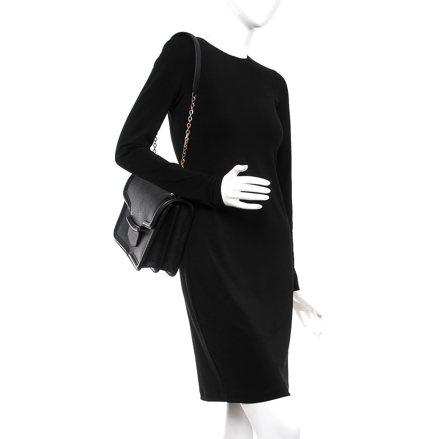 Alexander McQueen Calfskin Heroine Chain Satchel Black 2 of 9