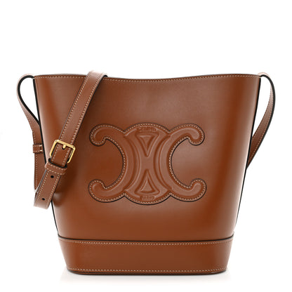 Celine Smooth Calfskin Small Cuir Triomphe Bucket Bag Tan 1 of 11