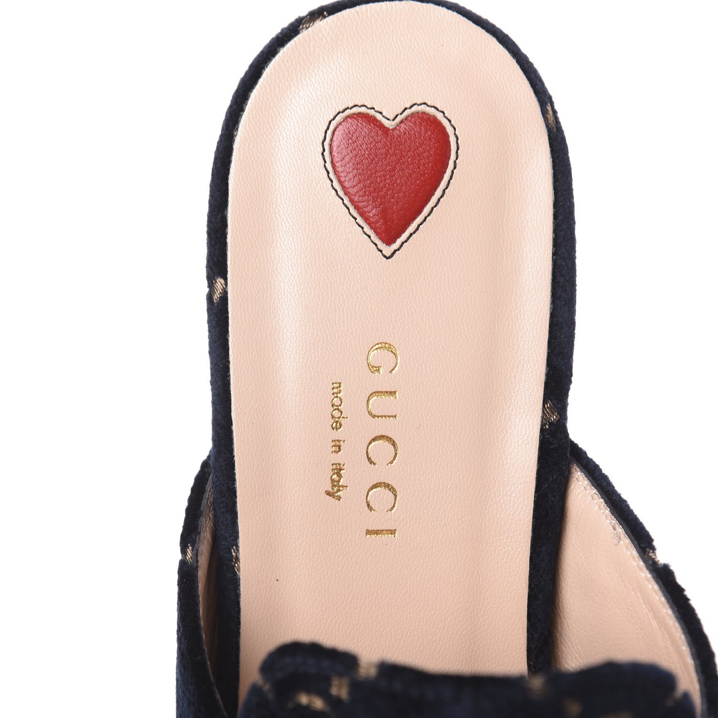 Velvet GG Monogram Womens Princetown Slippers 36 Blue Beige