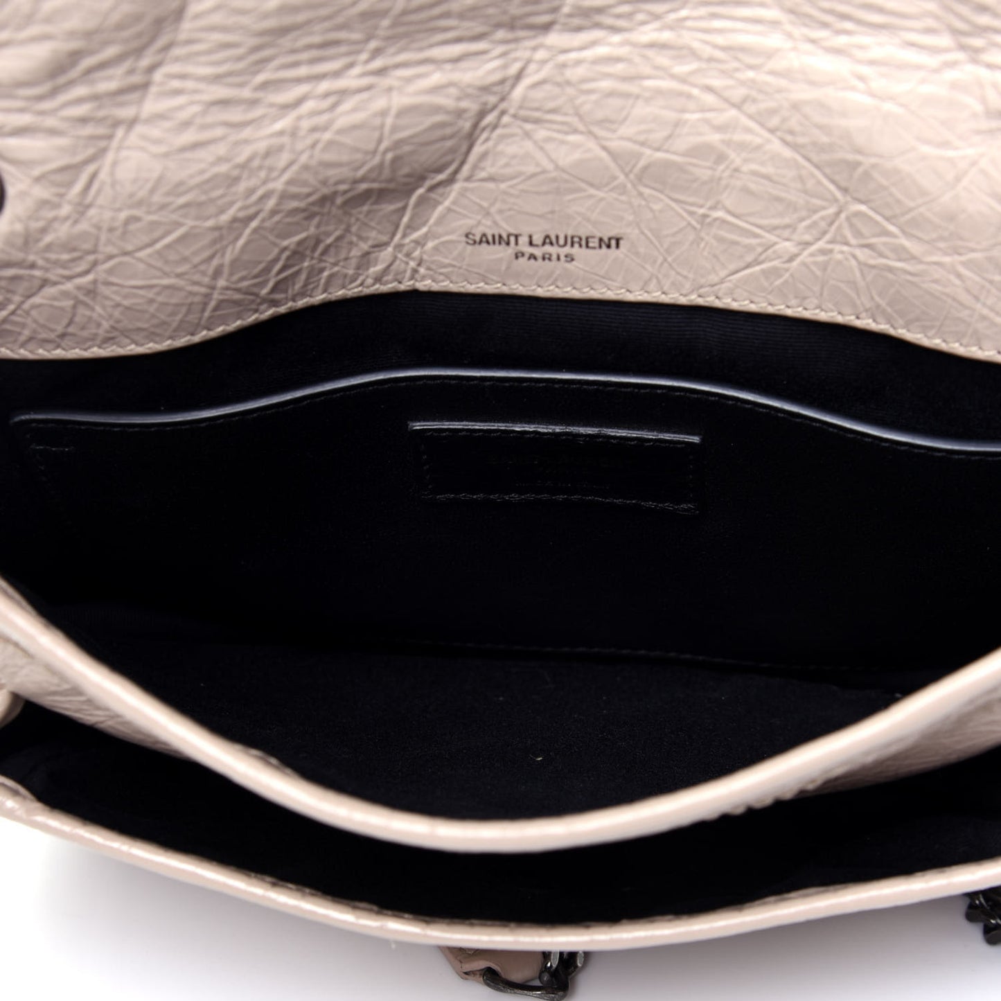 Crinkled Calfskin Matelasse Monogram Baby Niki Chain Satchel Light Natural