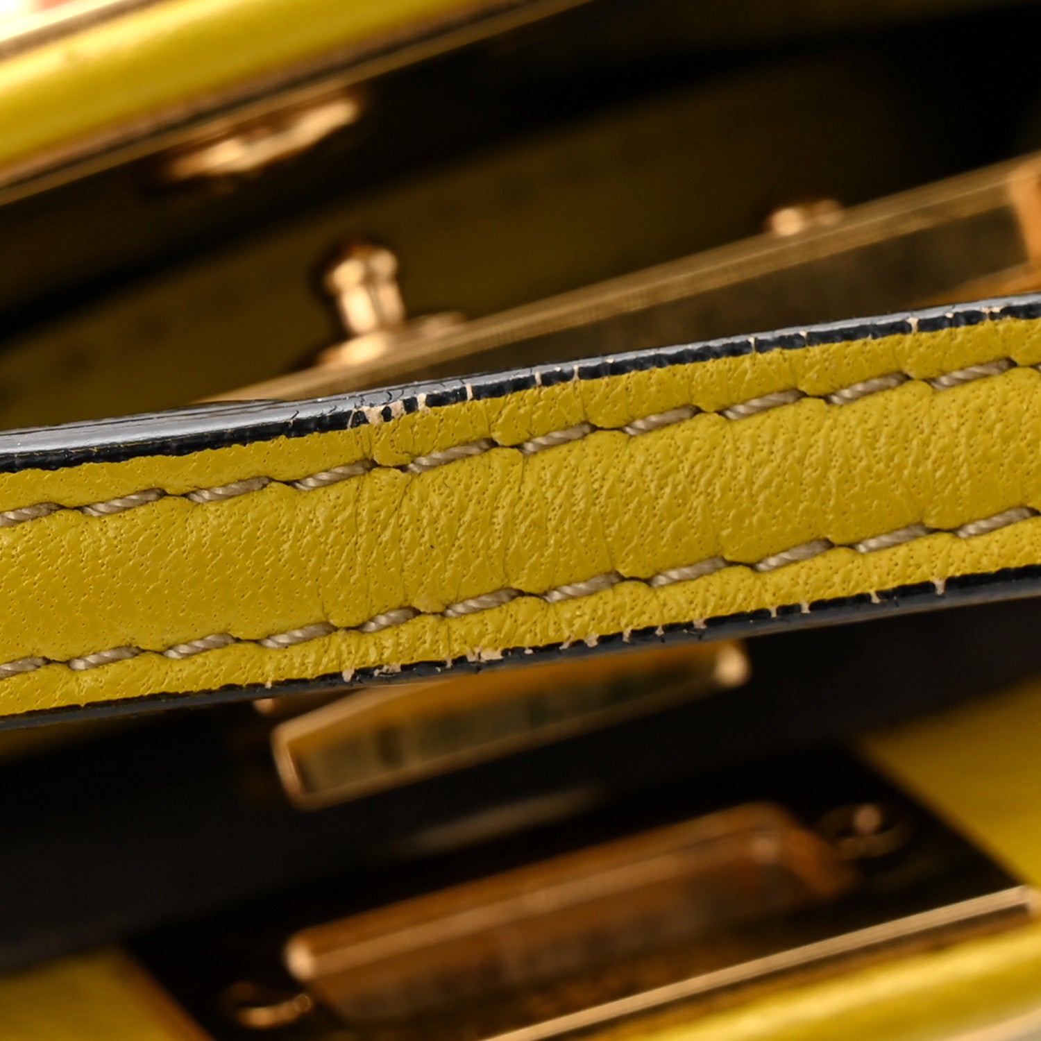 Fendi Shiny Nappa Micro Peekaboo Iconic Satchel Lime 12 of 12