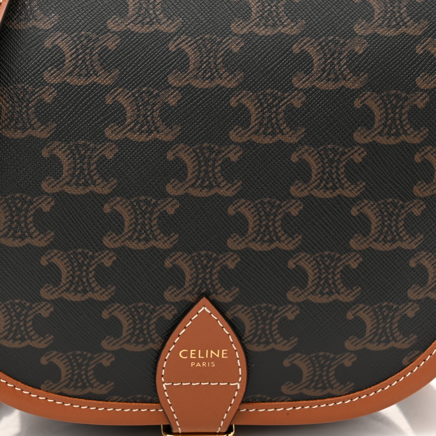 Triomphe Canvas Medium Folco Bag Tan