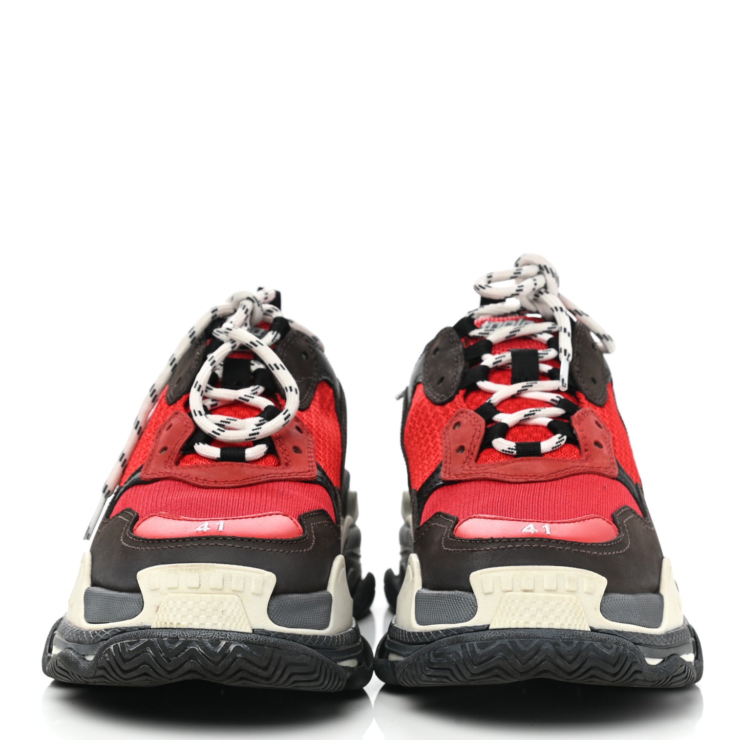 Fabric Mesh Mens Triple S Sneakers 41 Rouge Black