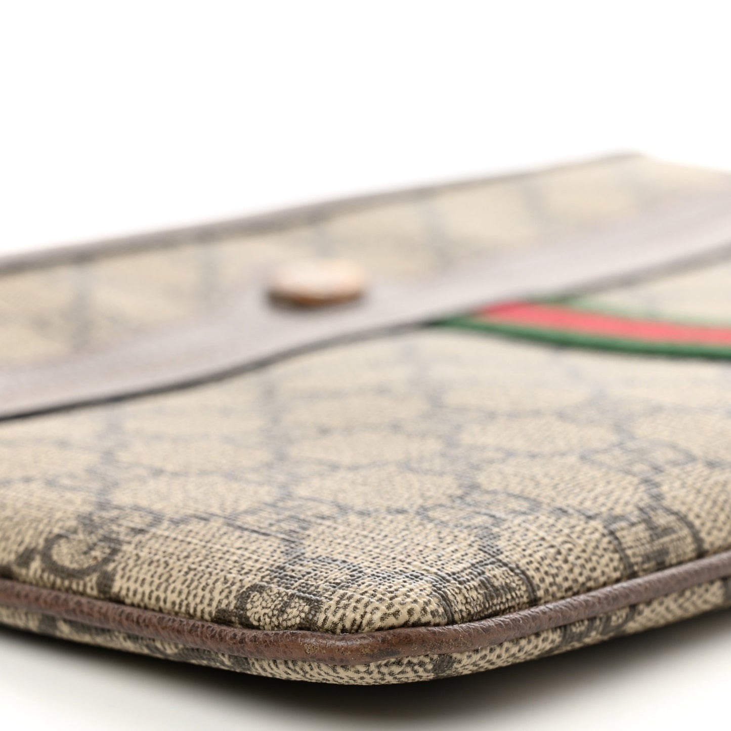 GG Supreme Monogram Large Ophidia Pouch Clutch Brown