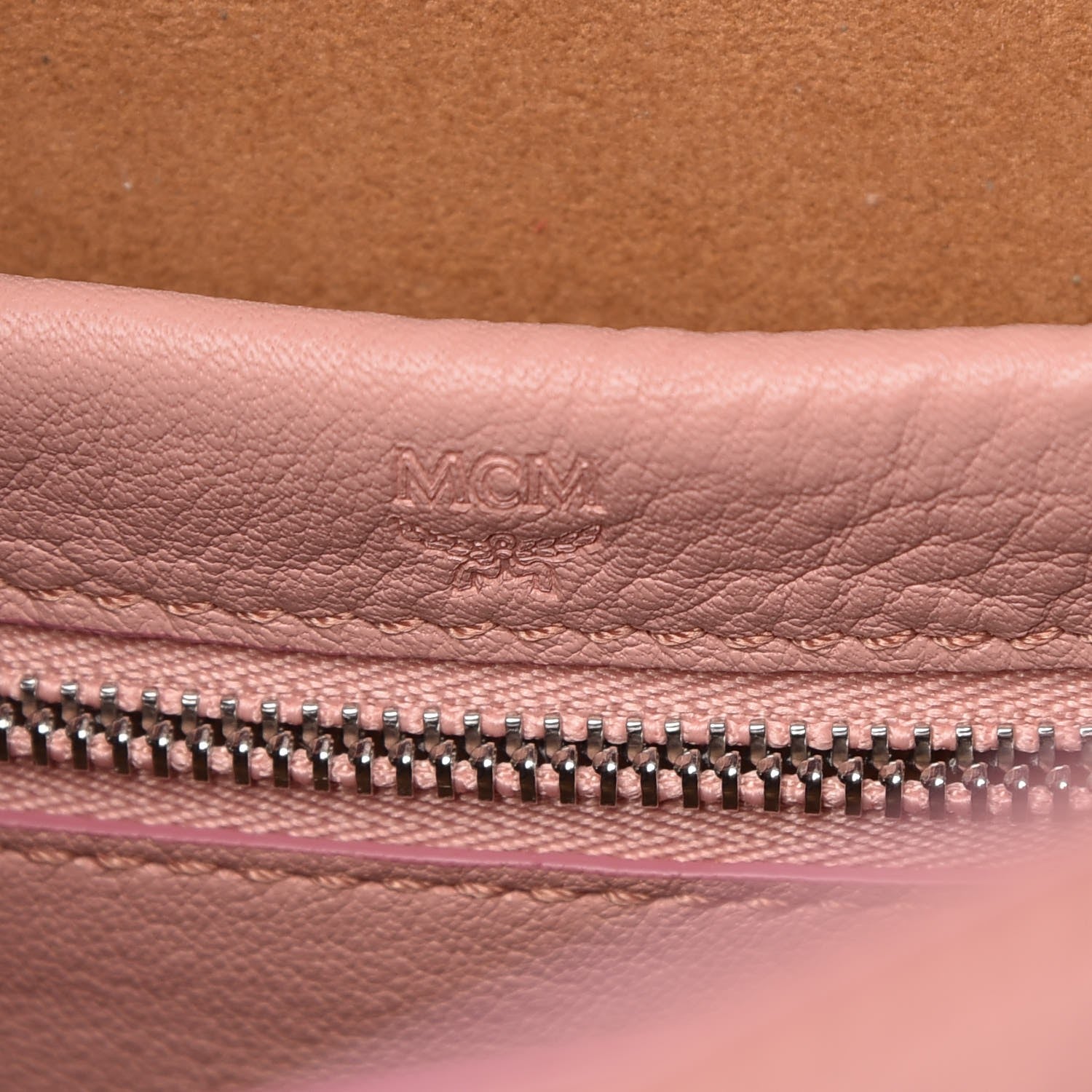 MCM Calfskin Ottomar Monogram Sarah Medium Hobo Pink Blush 6 of 6