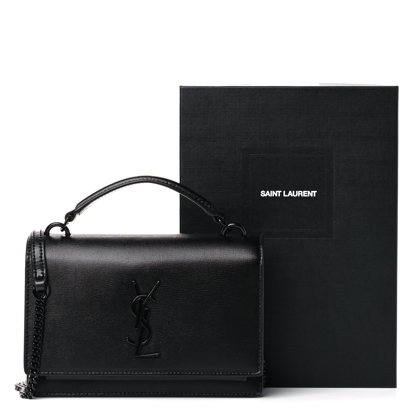 Calfskin Monogram Sunset Chain Wallet Black